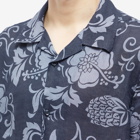 NN07 Men's Ole Linen Floral Vacation Shirt in Navy Print