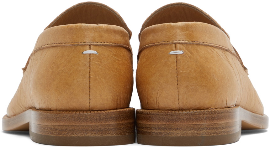 Maison Margiela Tan Paper Tabi Loafers Maison Margiela