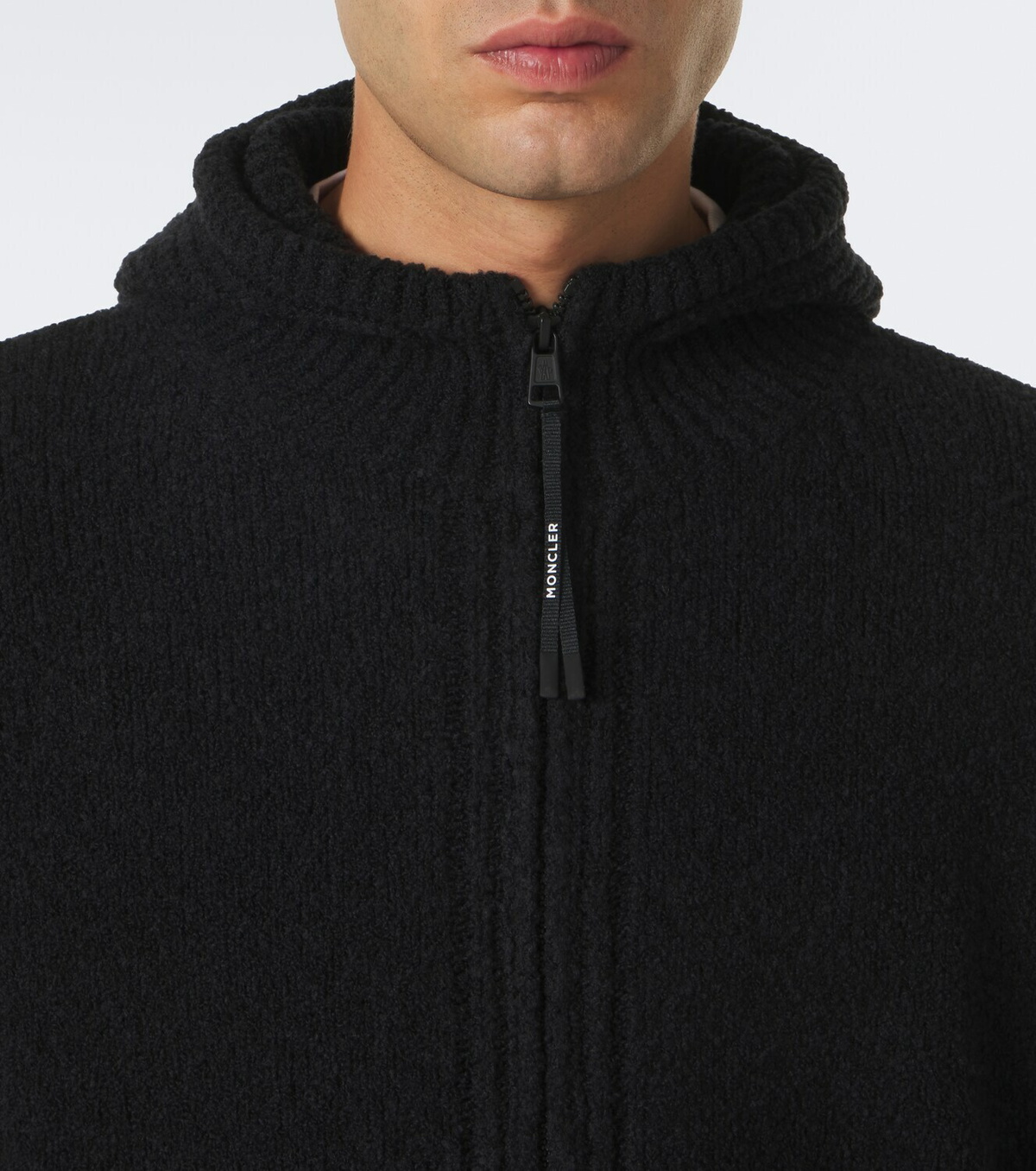 Moncler Wool-blend bouclé zip-up hoodie