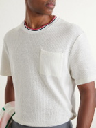 Thom Browne - Pointelle-Knit Cotton and Linen-Blend T-Shirt - White