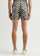 Frame Checked Lyocell-blend Shorts Navy