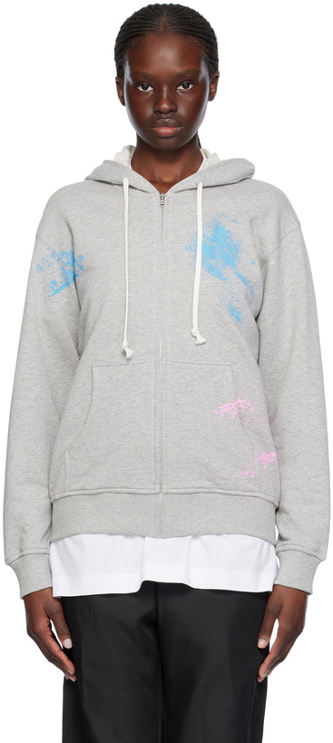 Photo: Comme des Garçons Shirt Gray Paint Splatter Hoodie