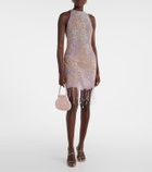 Clio Peppiatt Fringed sequined minidress