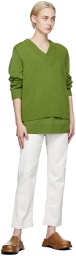 6397 Green Classic V-Neck Sweater