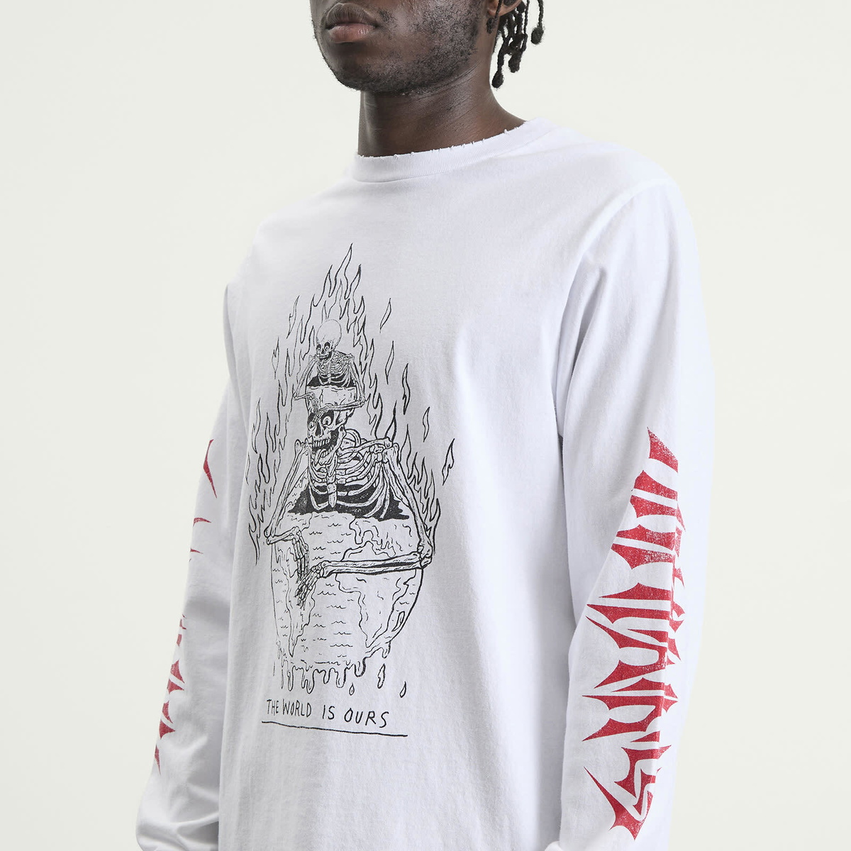 Gallery Dept Men's . The World Is Ours Long Sleeve T-Shirt in Clean White
