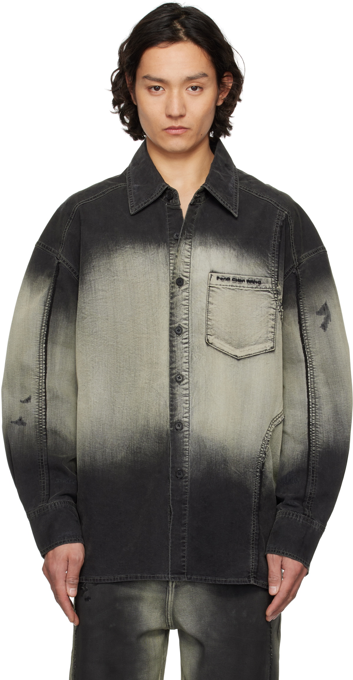 Feng Chen Wang Black Gradient Shirt