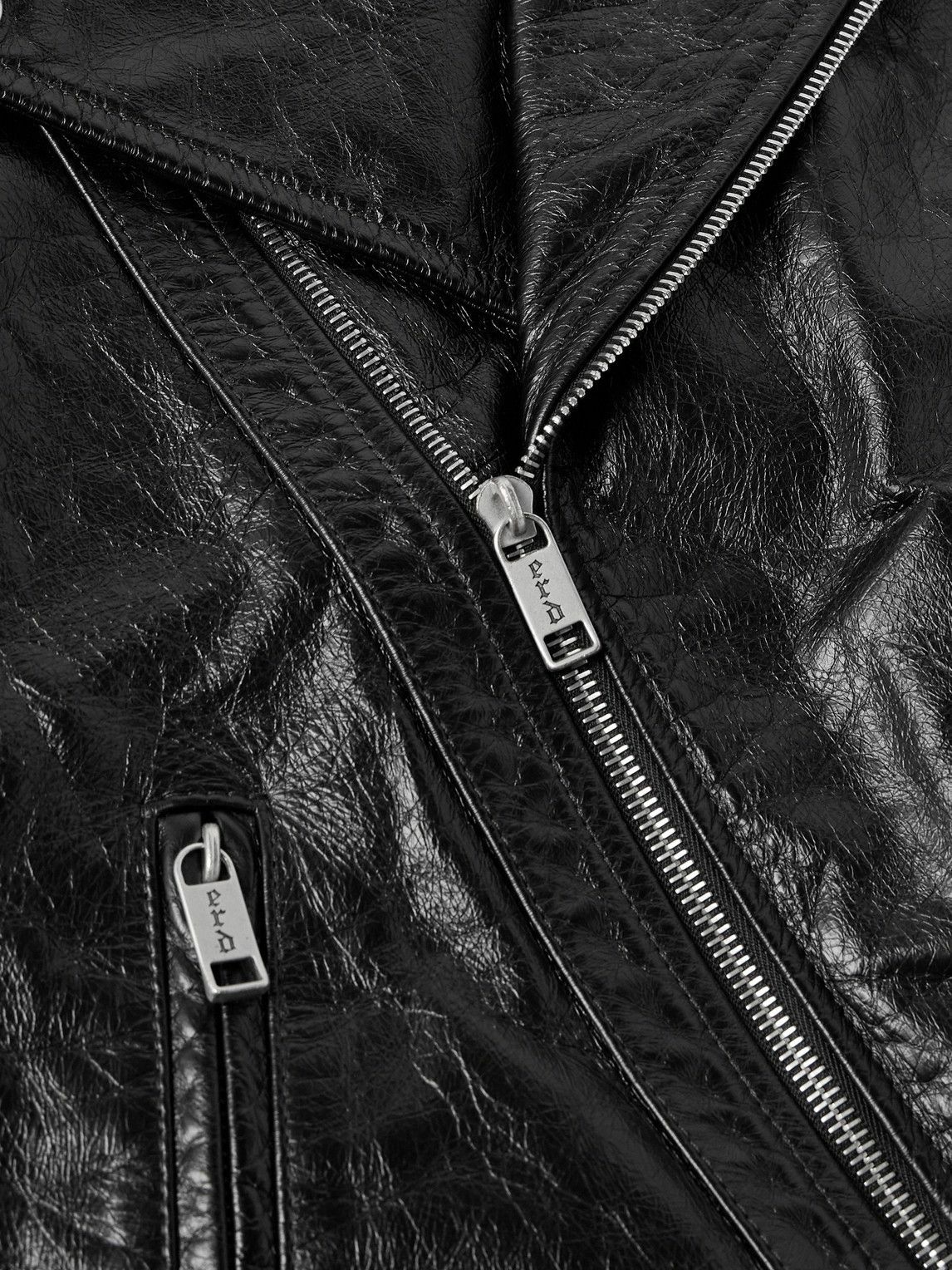 Enfants Riches Déprimés - Distressed Leather Biker Jacket - Black