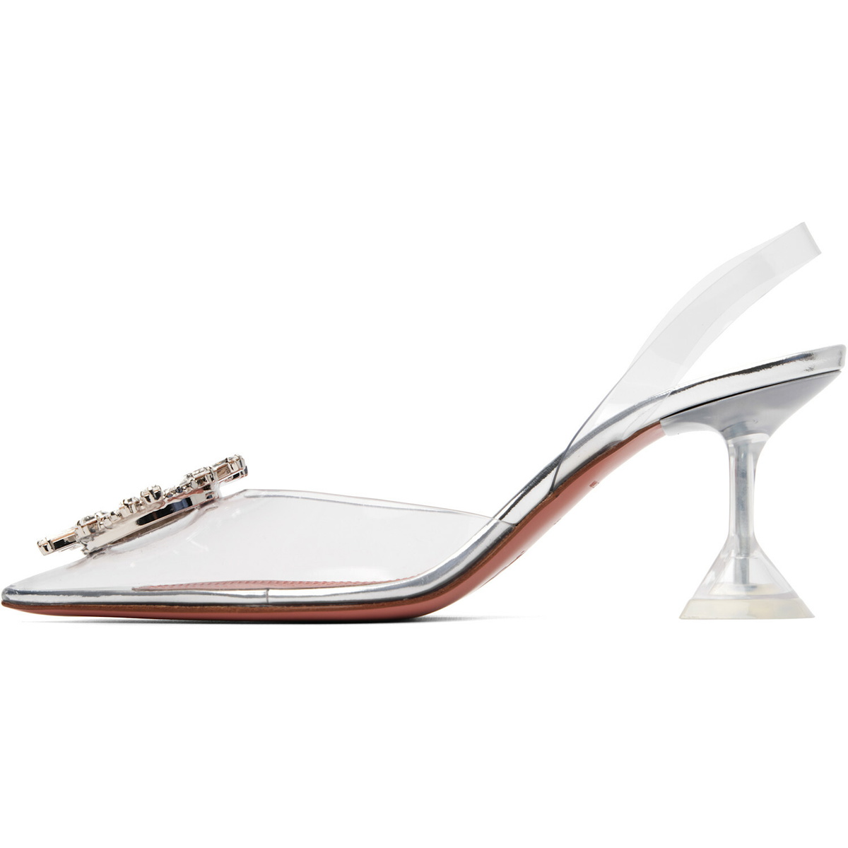 Amina Muaddi Transparent Begum Glass Sling 70 Heels