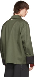 UNIFORME Khaki Boxy Contrasted Mac Jacket
