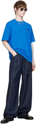 Givenchy Blue Cotton 'Givenchy' Patch T-shirt