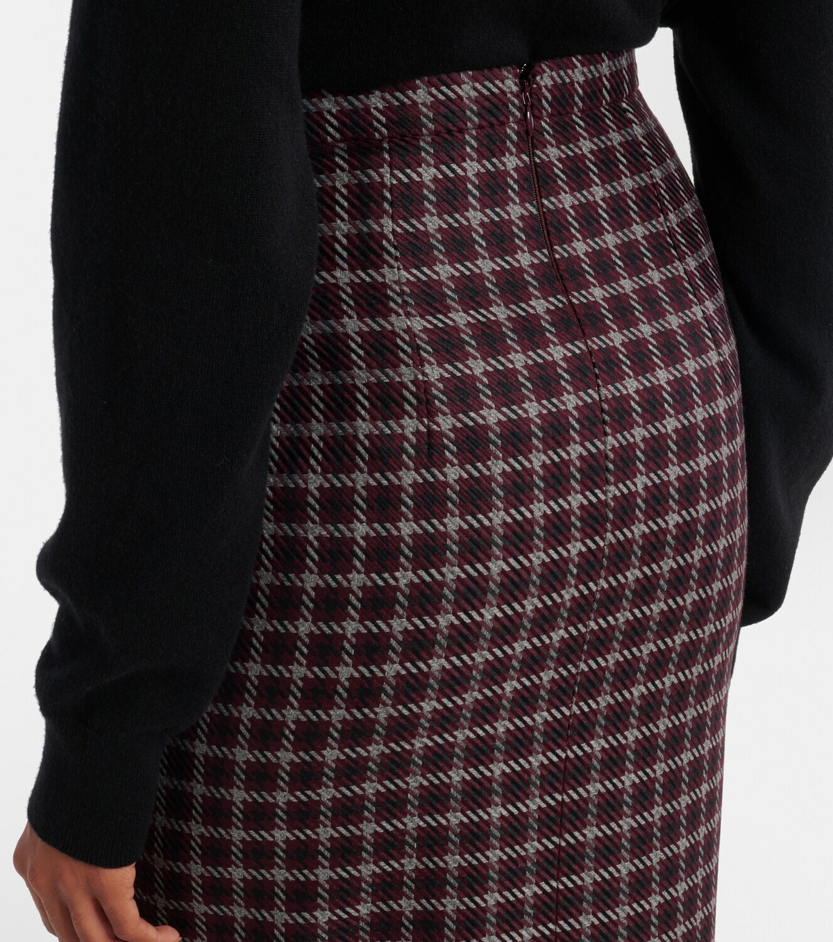 Emilia Wickstead Lorelei houndstooth genzianella pencil skirt
