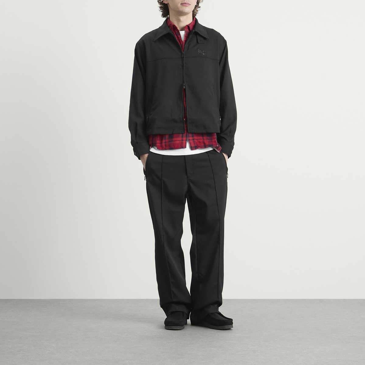 Needles Men's Cavalry Twill Warm Up Trousers in Black Needles