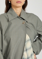 Our Legacy Capital Checked Woven Trench Coat Grey