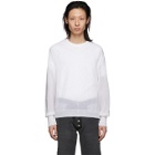 Our Legacy White Bubble Knit V-Neck Sweater