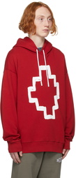 Marcelo Burlon County of Milan Red Tempera Cross Hoodie