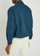 Vowels Logo-appliquéd Cotton-blend Jacket Blue
