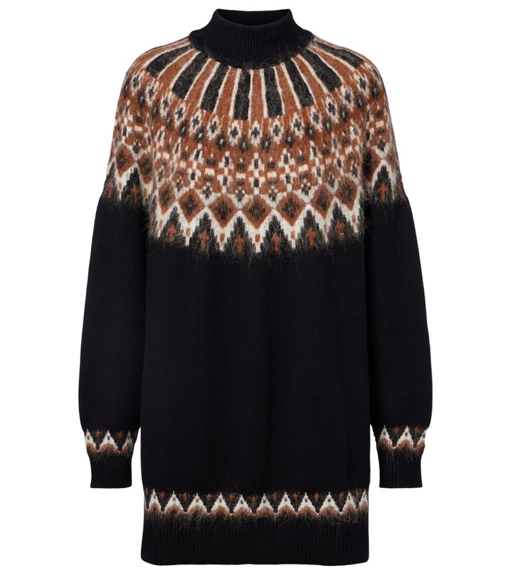 Photo: Staud Liza Fair Isle wool-blend sweater dress