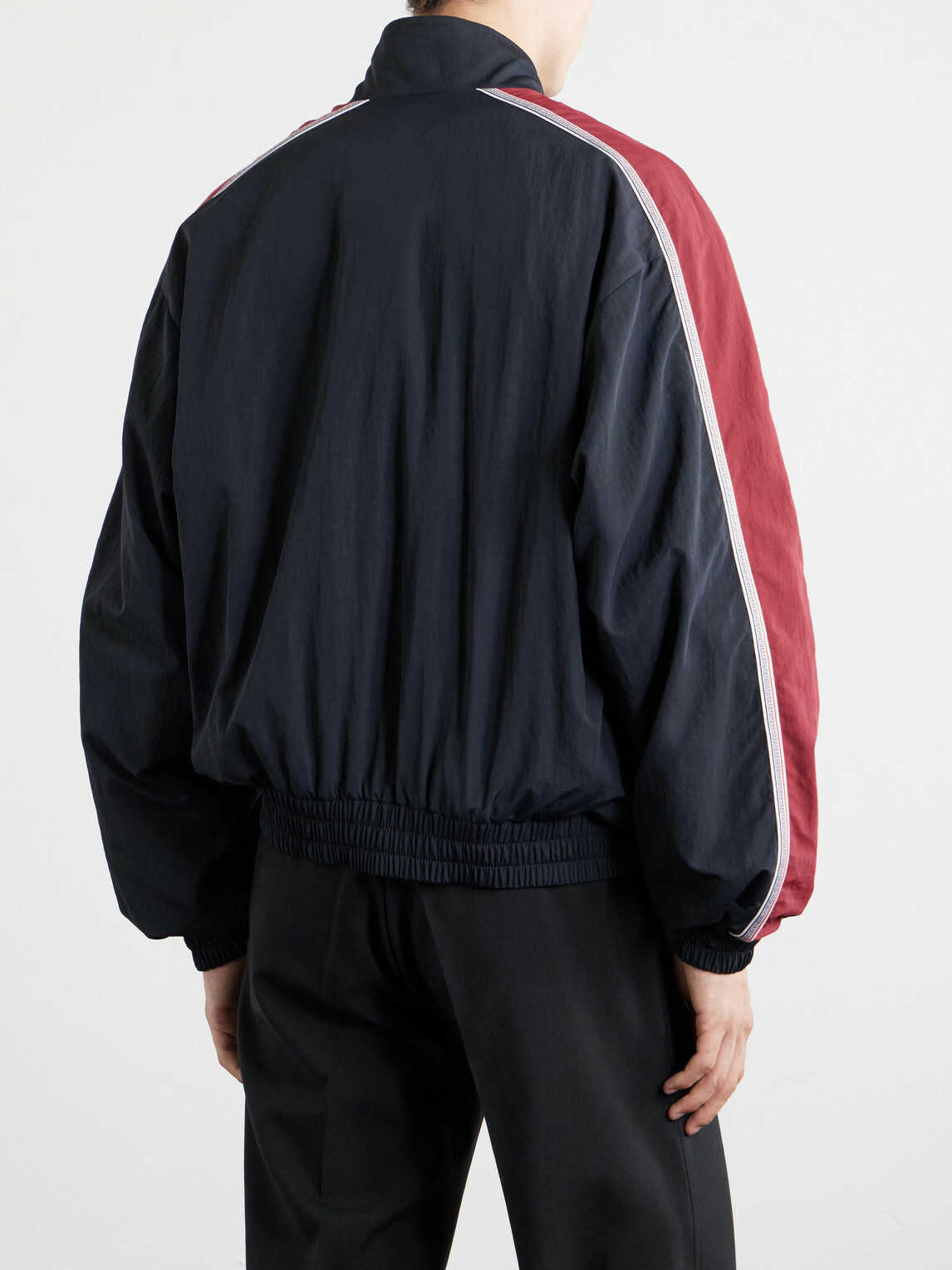 Versace - Logo-Embroidered Shell Jacket - Black