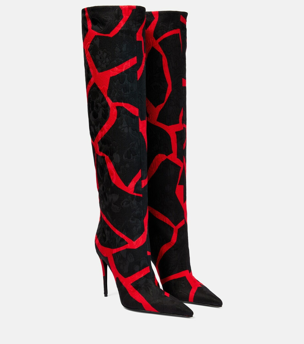 Dolce&Gabbana - Jacquard giraffe-print knee-high boots Dolce & Gabbana