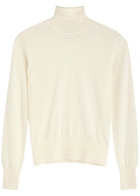Forte_forte Roll-neck Wool Jumper Cream