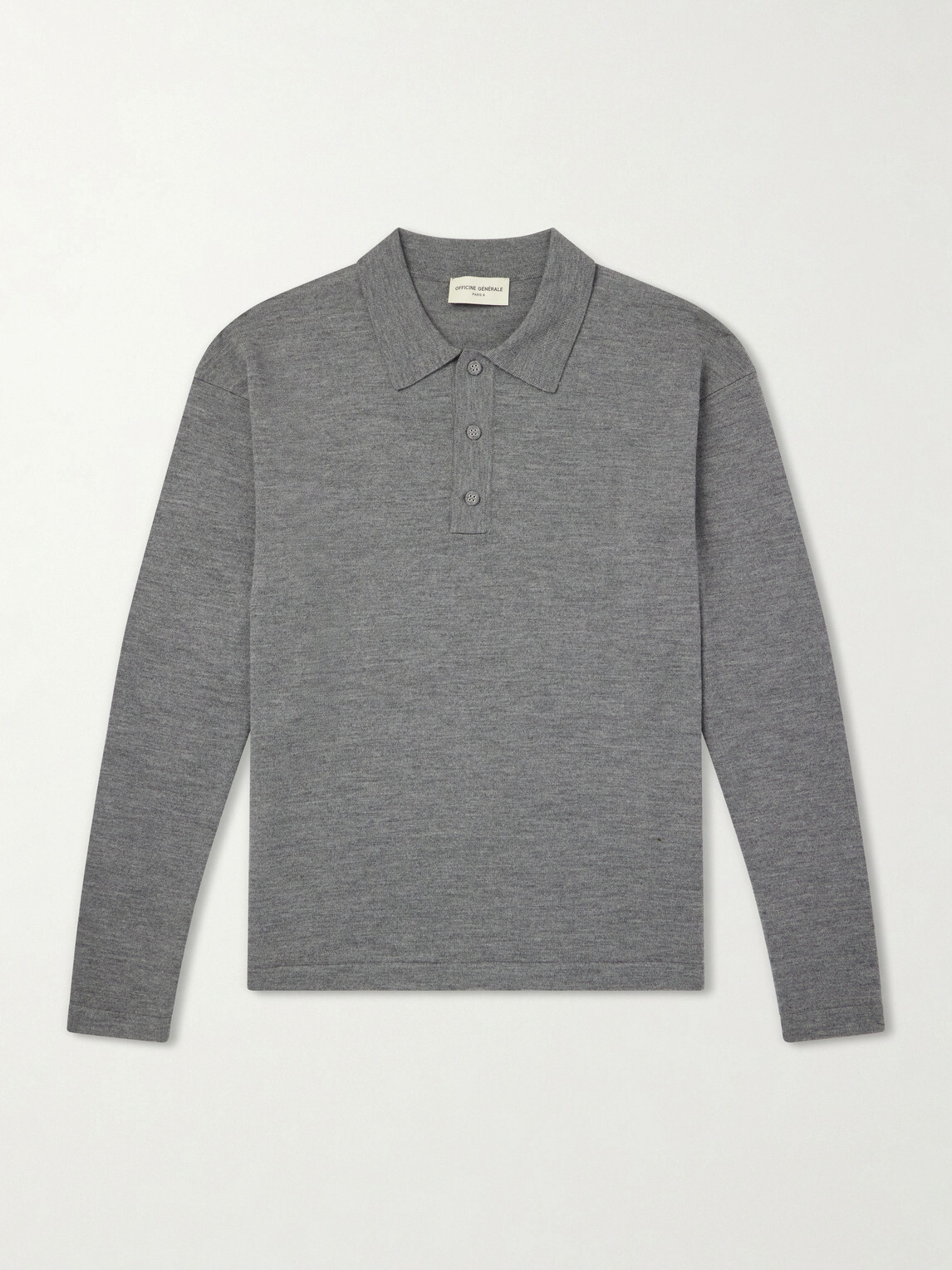 Officine Générale - Bay Merino Wool Polo Shirt - Gray