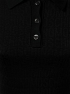 MOSCHINO - Logo Jacquard Knit Polo Mini Dress