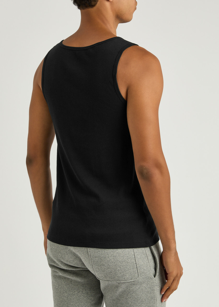 Boss Logo-embroidered Cotton Tank set of Three Black