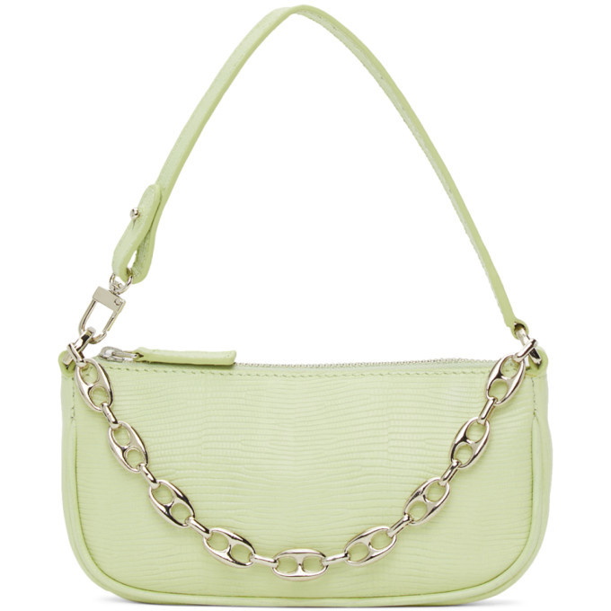 BY FAR SSENSE Exclusive Green Lizard Mini Rachel Bag By Far