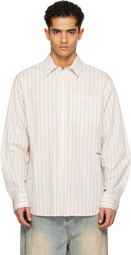 We11done White Striped Basic Shirt