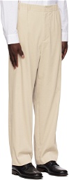 ATON Off-White Easy Wide Trousers