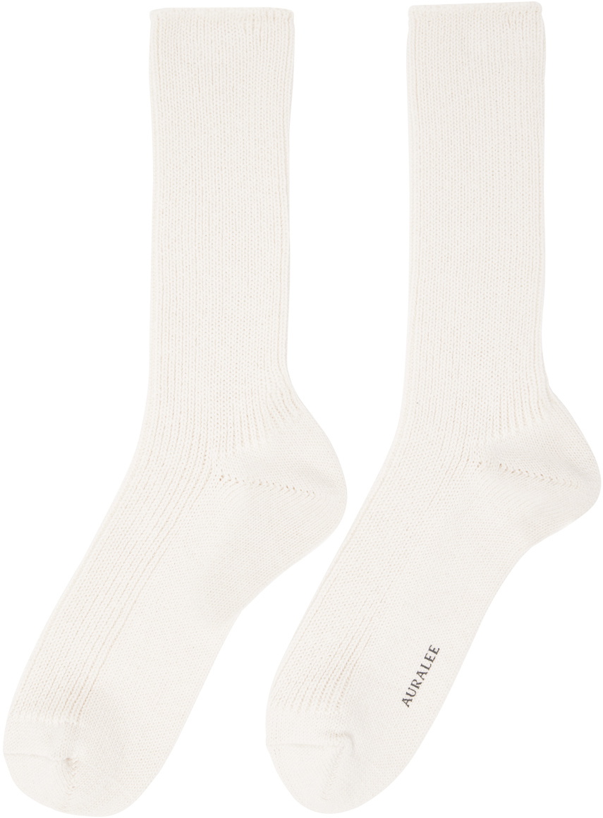 AURALEE Off-White Low Gauge Socks