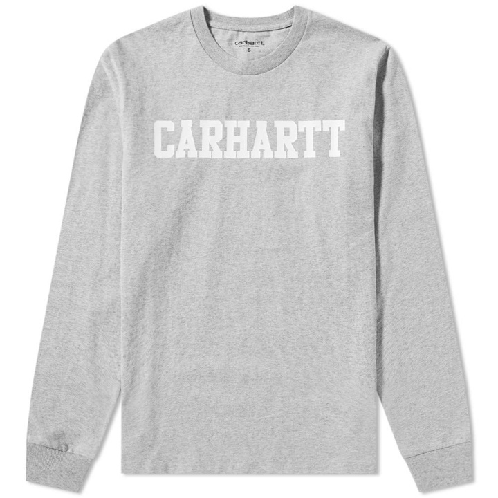 Photo: Carhartt Long Sleeve College Tee Grey Heather & White
