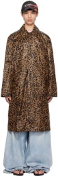 VETEMENTS Tan Leopard Coat
