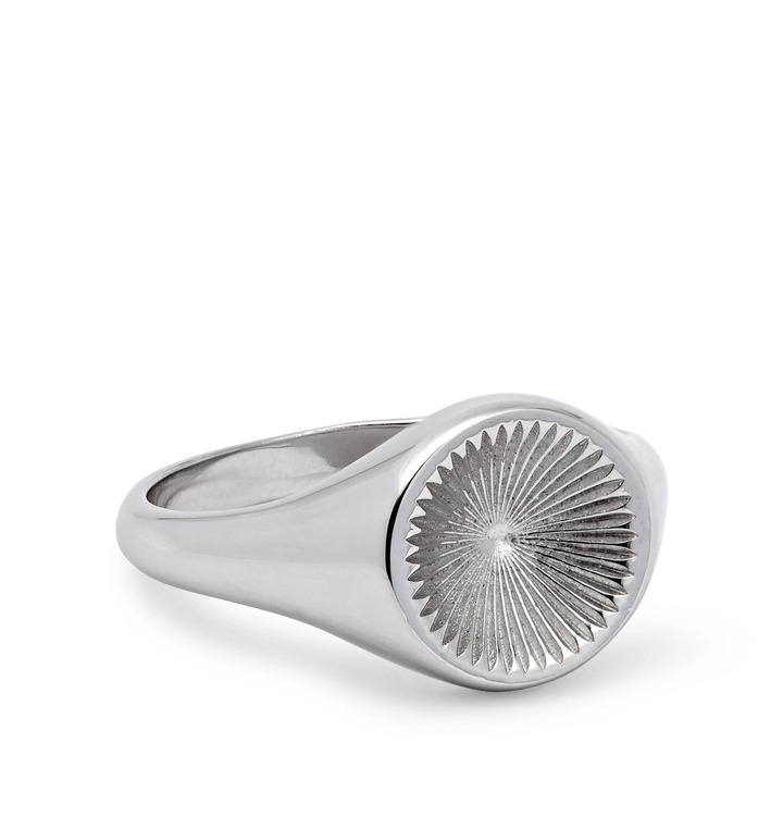 Photo: Miansai - Solar Rhodium-Plated Signet Ring - Silver