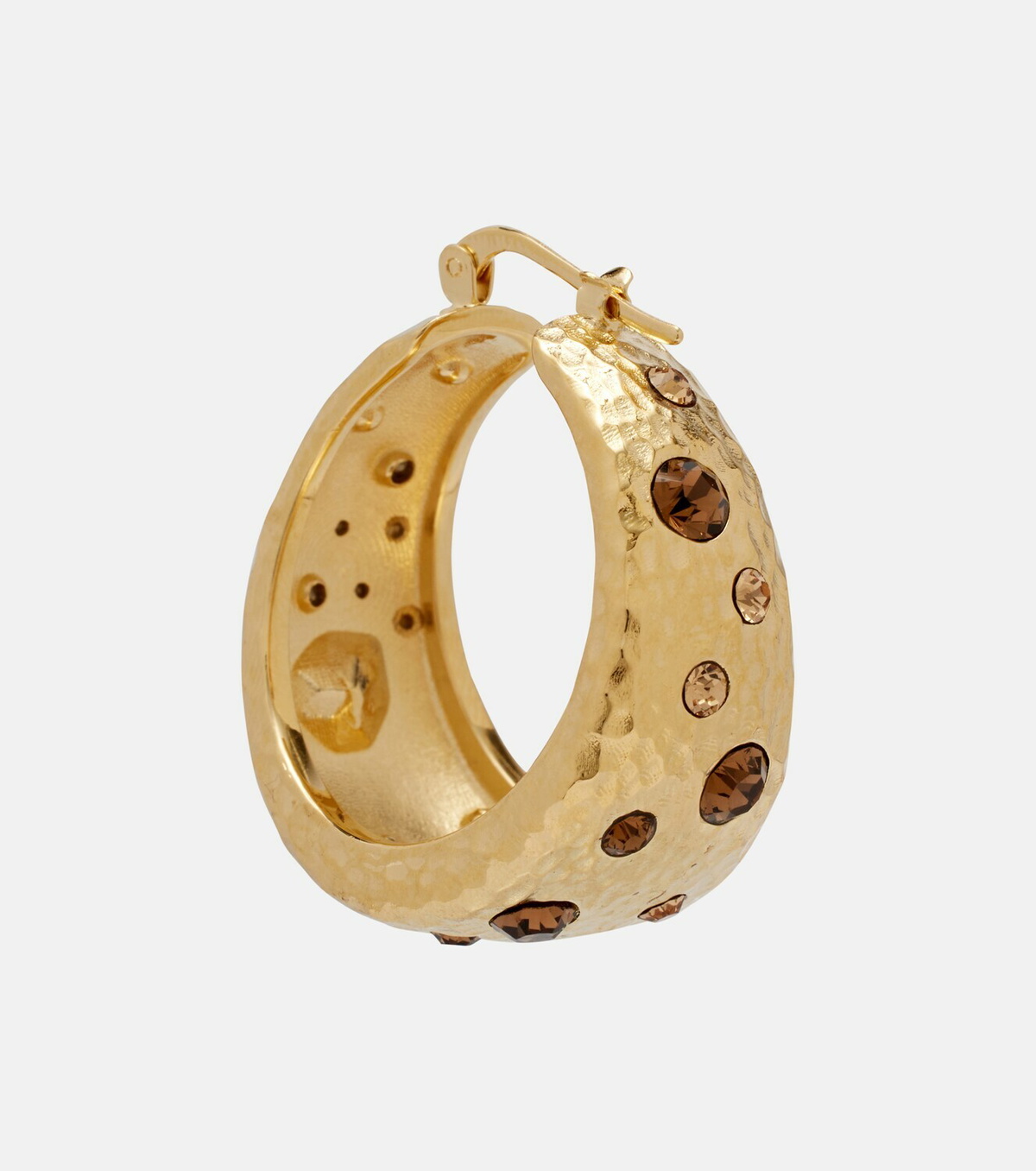 Oscar de la Renta Crystal-embellished hoop earrings
