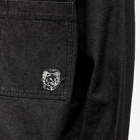 Maison Kitsuné Men's Fox Hed Patch Denim Overshirt in Washed Black