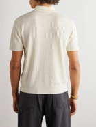 Barena - Marco Ribbed Linen and Cotton-Blend Jersey Polo Shirt - Neutrals