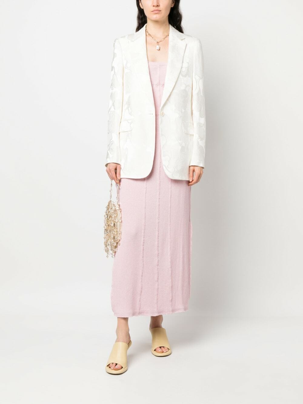 DRIES VAN NOTEN - Single-breasted Viscose Jacquard Jacket Dries 