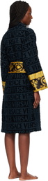 Versace Navy 'I Heart Baroque' Bathrobe