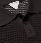 BOTTEGA VENETA - Slim-Fit Tech-Mesh Polo Shirt - Brown