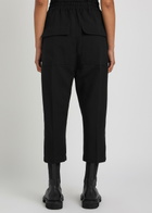 Rick Owens Cropped Tapered-leg Wool Trousers Black