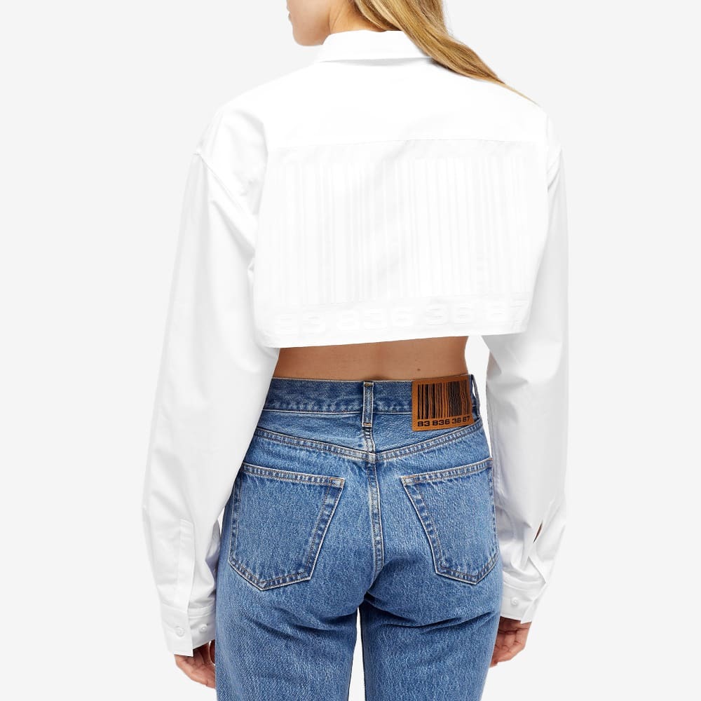 VTMNTS Women's Cropped Barcode Shirt in White VTMNTS