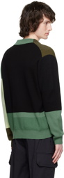 PS by Paul Smith Green Color Block Cardigan