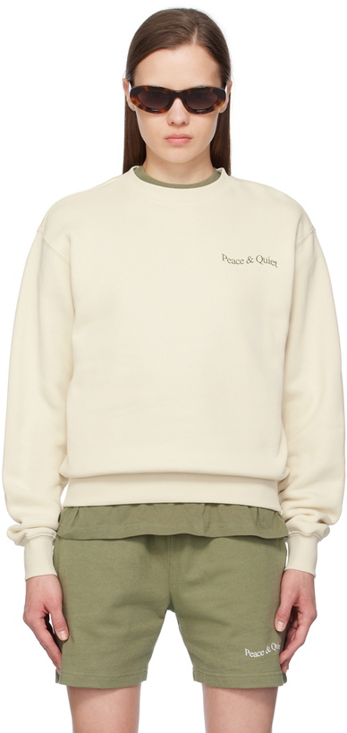 Photo: Museum of Peace & Quiet Off-White Wordmark Sweatshirt