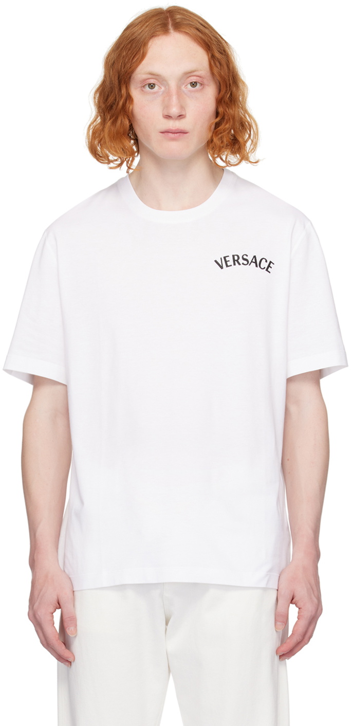 Versace Underwear: White Greca Border Thong