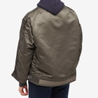 Sacai Men's Nylon Twill Bomber Jacket in Dark Khaki