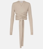 Alaïa Cashmere and wool-blend wrap top