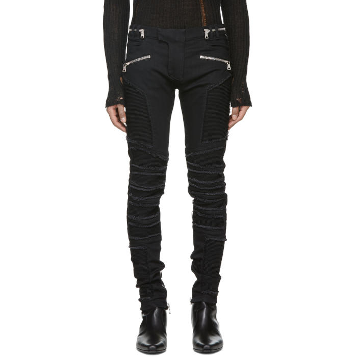 Photo: Balmain Black Distressed Slim Jeans