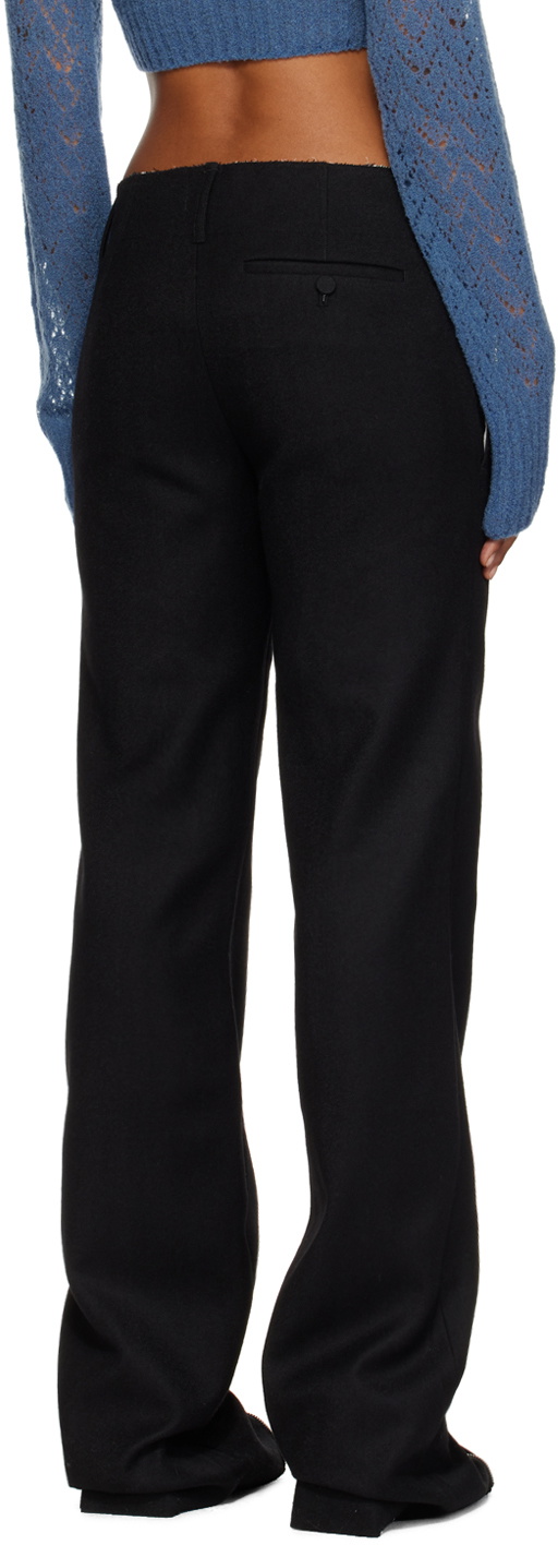 JUNEYEN Black Raw Edge Trousers