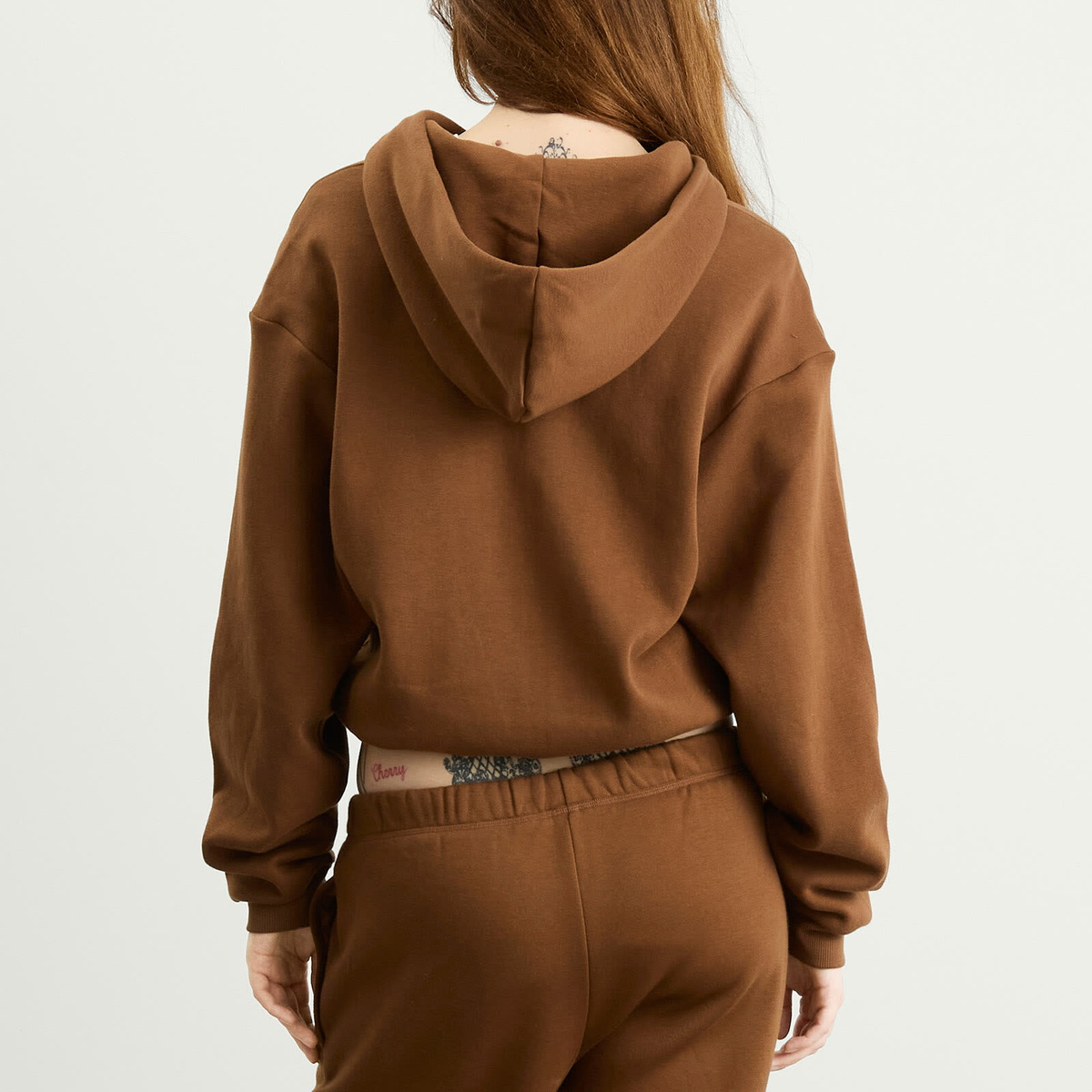SKIMS Women's Cotton Fleece Classic Zip Up Hoodie in Bison